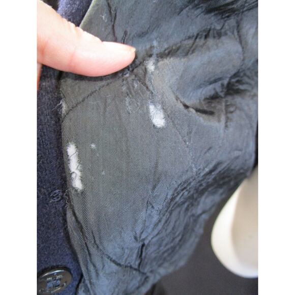 Boat Works Navy Blue Wool Blend Thick Quilt Lined Shirt Jacket Men Sz L - Picture 10 of 12